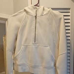 Scuba Oversized Half-Zip Hoodie Bone Gold Zip XS/S
